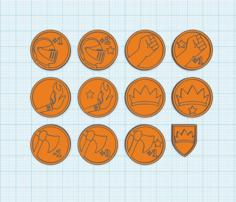 A Game Of Thrones Board Game Order And Power Tokens 3D Printer Model