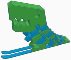 Flexi Rex With Skis/Snowboard Remix 3D Printer Model