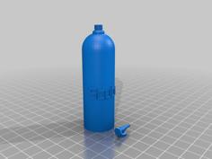 Scuba Tank W/Pacifier Clip 3D Printer Model