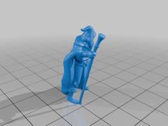 28mm DND Wise Old Spellcaster Mage With Staff Fantasy Miniature MineeForm FDM 3D Print STL File 3D Printer Model