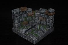 OpenForge Curved Ruined Wall Tile 3D Printer Model