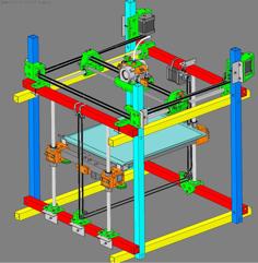 SCOUTcorexy 3D Printer (square Aluminum Tube Frame, Scout-tower-like Corner Nodes, Dual-support Z, Lots Of Adjustability To Compensate For Construction Errors) 3D Printer Model