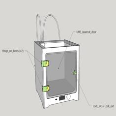 Ultimaker 3 Door (no Holes) 3D Printer Model