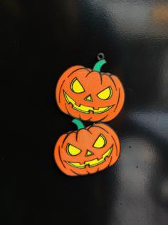 Jack-o’-lantern Pumpkin Fridge Magnet And Keychain 3D Printer Model