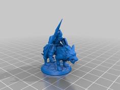 28mm – Orc / Goblin / Hobgoblin Wolf Rider Cavalry Miniature 3D Printer Model