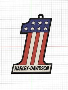 Harley Davidson Number 1 Keychain 3D Printer Model