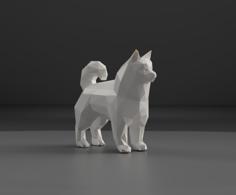 Low Poly Samoyed Dog 3D Printer Model