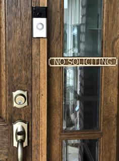 Simple Laser Cut No Soliciting Sign