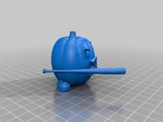 Pumpkin With Bat (punk-kin) 3D Printer Model