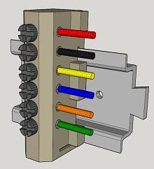 DIN Rail Screw Held Terminal Block 3D Printer Model