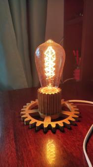 Lamp Stand Steampunk Gear E27 3D Printer Model