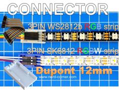 Connector 3PIN Ws2812b SK6812  12mm Dupont 3D Printer Model