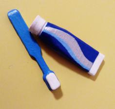 Barbie 1:6 Scale- Toothbrush And Toothpaste -doll Stuff 3D Printer Model