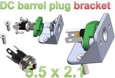 DC Barrel Jack Bracket5.5 X 2.1   16 3D Printer Model