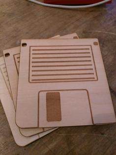 Laser Cut Floppy Disk Coasters