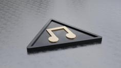 Music Note Coaster (Coaster For Drinks) Triangle And Round Bundle 3D Printer Model