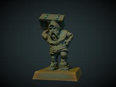 Dwarf Porter 28mm (no Supports Needed) 3D Printer Model