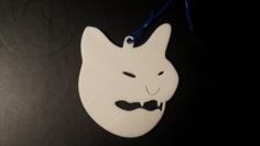 Cat Face Christmas Ornament 3D Printer Model