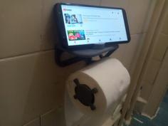 Toilet Peaper Holder With Phone Stand 3D Printer Model