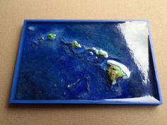 Hawaiian Islands With Seafloor 3D Printer Model