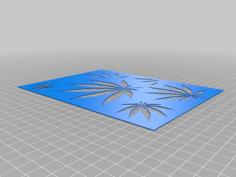 Pot Leaf Weed Airbrush Stencil 3D Printer Model