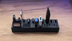 USB A, USB C And SD/MicroSD Holder/Organizer 3D Printer Model