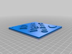 No Vegans On Board Car Sign 3D Printer Model