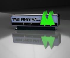 Carlz Twin Pines Mall Reversible Sign 3D Printer Model