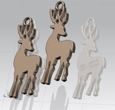 Renna Natalizia, Ciondolo, Portachiavi – Christmas Reindeer, Pendant, Keychain 3D Printer Model