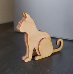 Laser Cut 5-Layer Sitting Cat