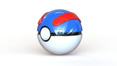 Great Ball – Fully Functional Pokeball With Button And Hinge 3D Printer Model