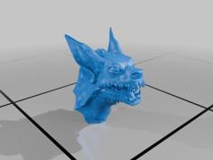 Dip, A Monster Dog Head 3D Printer Model