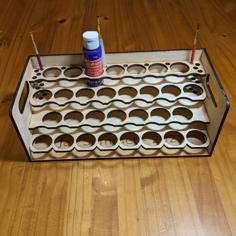 Laser Cut 2oz Acrylic Paint Rack / Storage Box