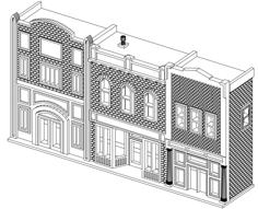 HO Scale Main Street 10-12 Background 3D Printer Model