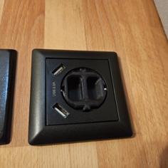 Type F Electric Plug Cover (sits Flush) 3D Printer Model