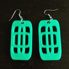 Rounded Square Earrings 3D Printer Model