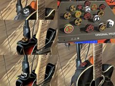 Guitar Strap Lock Pin Button With Icons/Symbols 3D Printer Model