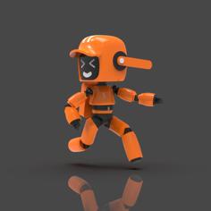 LD&R Orange Robot V2 | Semi Pose-able 3D Printer Model