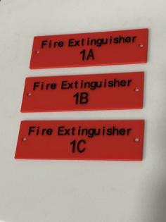 Fire Extinguisher Wall Tags 3D Printer Model