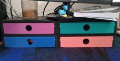 Quad Drawer Monitor Shelf 3D Printer Model