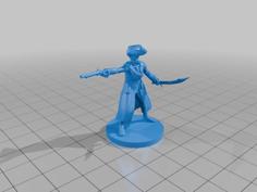 Skeleton Pirate Captain 3D Printer Model