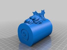 Kawaii Yule Log Cake 3D Printer Model