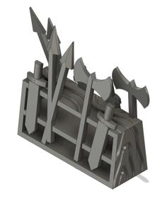 Supportless Double Sided OR Two Weapon Racks For Tabletop Adventures 28-32mm 3D Printer Model