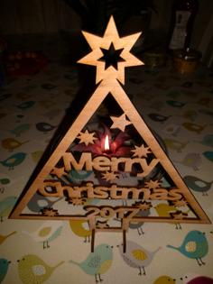 Laser Cut Christmas Tree 2017 Freestanding Decoration