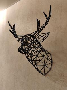 Wireframe Deer Head 3D Printer Model