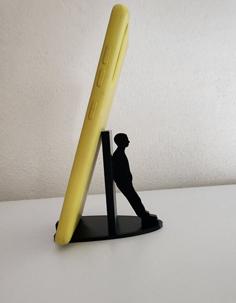 Phone Stand Of Man Leaning On Wall 3D Printer Model