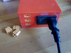 Power Supply Cover With Switch And XT60 Output 3D Printer Model