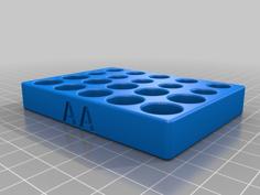 Simple 10 Aa And 10 Aaa Battery Organizer 3D Printer Model