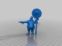 Ogre Bully With Maw Banner – Steampunk Army 3D Printer Model