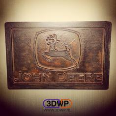 John Deere Logo Plaque Wall Hanger 3D Printer Model